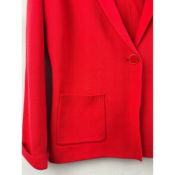 Jaclyn Smith Womens Red Blazer Jacket Size S Cotton Acrylic Blend - Picture 3 of 5